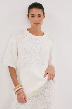 SUE OFF WHITE OVERSIZED KNIT TEE