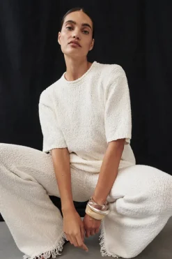 SUE OFF WHITE OVERSIZED KNIT TEE