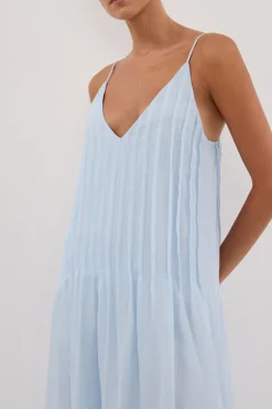 TAHLIA CORNFLOWER RAMIE MIDI DRESS