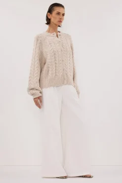 TOM CHALK CABLE KNIT CARDIGAN