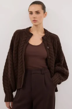TOM CHOC CABLE KNIT CARDIGAN