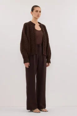 TOM CHOC CABLE KNIT CARDIGAN