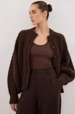 TOM CHOC CABLE KNIT CARDIGAN