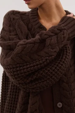 TOM CHOC CABLE KNIT CARDIGAN