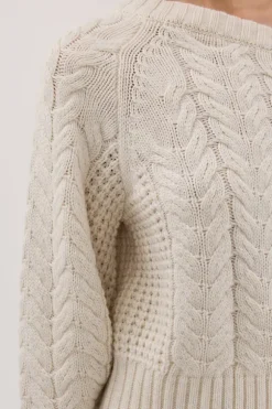 TOM CREAM ASYM KNIT JUMPER