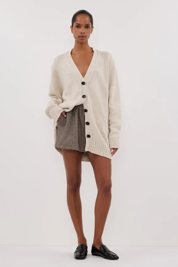 ZOE CHALK LONGLINE CARDIGAN