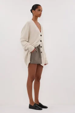 ZOE CHALK LONGLINE CARDIGAN