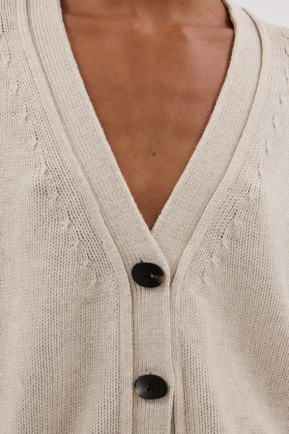 ZOE CHALK LONGLINE CARDIGAN